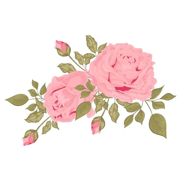 Dekoratif Çiçekler Çiçek Yaprakların Çiçek Aranjmanı Düğün Davetiyeleri Tebrik Kartları — Stok Vektör