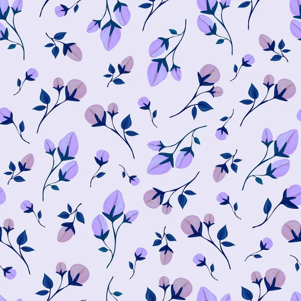Fleurs Feuilles Printanières Délicates Modèle Sans Couture Impression Botanique Pour — Image vectorielle