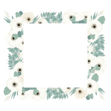 Üzerinde çiçekler ve yapraklar olan bir kartpostal. Kartlar, etiketler ve düğün davetiyeleri için tasarım konsepti. Çiçek buketleri ve altın yuvarlak çerçeve. Vektör dekoratif izole kartpostal.