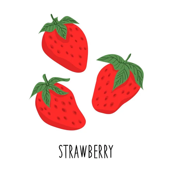 Jolie Fraise Dessin Animé Dessin Pour Cartes Postales Design Impression — Image vectorielle