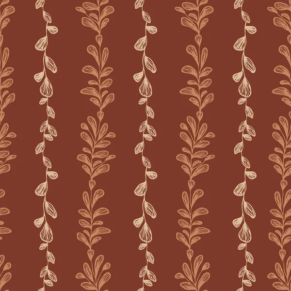 Kusursuz desen. Soyut yapraklar. Çizgi sanatı, karalamalar. Kumaş, kağıt, ambalaj tasarımı için arkaplan.