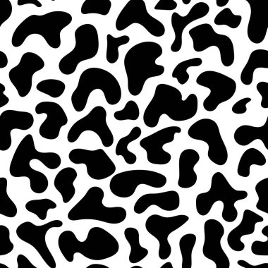 Soyut leke dokusu. Kusursuz grafik deseni. İzole edilmiş siyah beyaz doku. El işi, kolaj ve parmak izleri için kusursuz bir arkaplan..