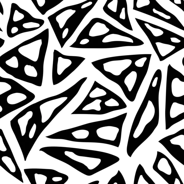 Textura Abstrato Triângulos Padrão Gráfico Sem Costura Textura Preta Branca — Vetor de Stock