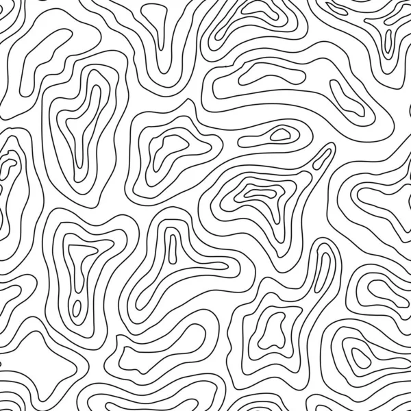 Абстрактные Волны Текстуры Бесшовный Графический Узор Изолированная Черно Белая Текстура — стоковый вектор