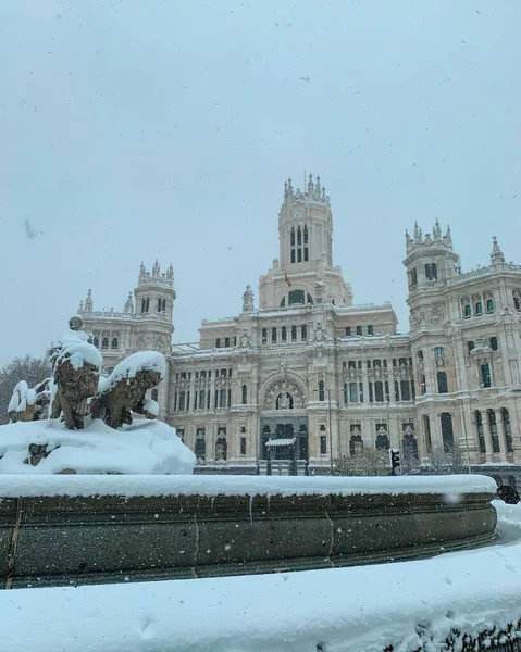 Les Grandes Chutes Neige Historiques Filomène Madrid — Photo