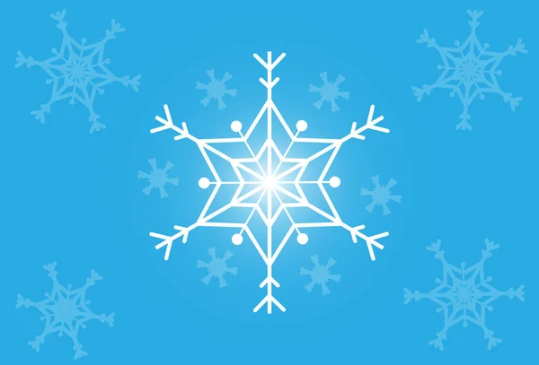 Kar Tanesi Vektör Simgesi Arkaplanı Beyaz Renk Ayarlandı Kış Mavisi — Stok fotoğraf