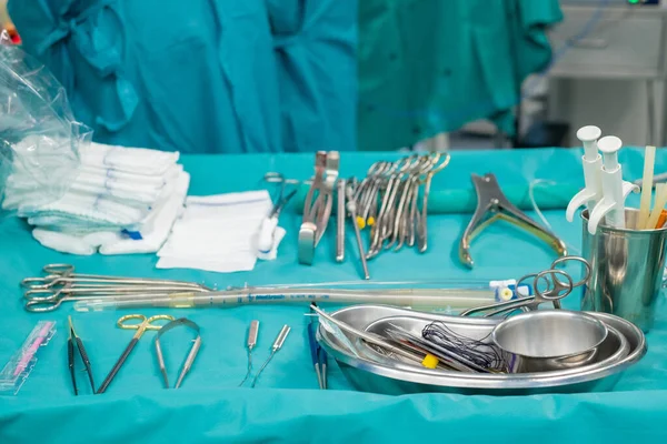 Стерильные Ножницы Другие Медицинские Инструменты Хирургическое Оборудование Медицинские Приборы Операционной — стоковое фото