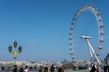 Londra - 13 Mart: Londra'da 13 Mar 20 London Eye görünümünü