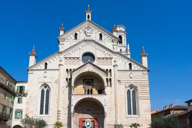 Verona, İtalya - 24 Mart: Verona katedral Verona'da görüntüleme