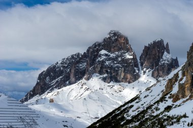 View from Sass Pordoi in the Upper Part of Val di Fassa clipart