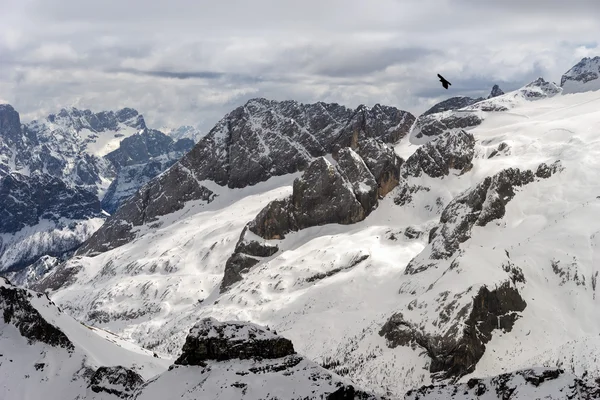 Uitzicht vanaf Sass Pordoi in het bovenste deel van Val di Fassa — Stockfoto