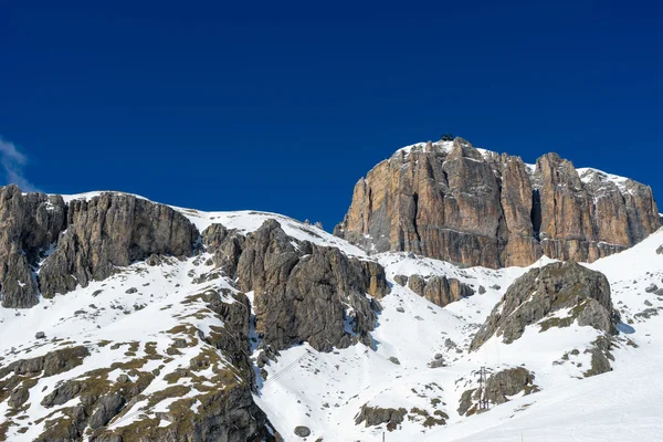 Vista das Dolomitas do Passe Pordoi — Fotografia de Stock