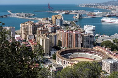 Malaga, Andalucia/İspanya - 25 Mayıs: M Harbour çevrenin görünümü