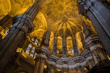 Malaga, Endülüs/İspanya - 25 Mayıs : Cathedra'nın İç Görünümü