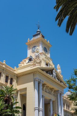 Malaga, Andalucia/İspanya - 25 Mayıs: Mala yapılan belediye binasının görünüm