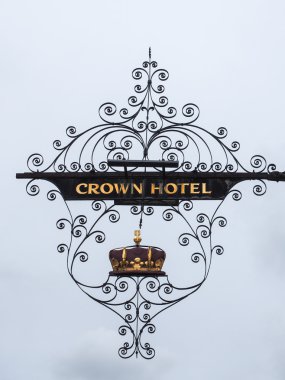 Southwold, Suffolk/Uk - 12 Haziran: Southwold Crown Hotel Sign 