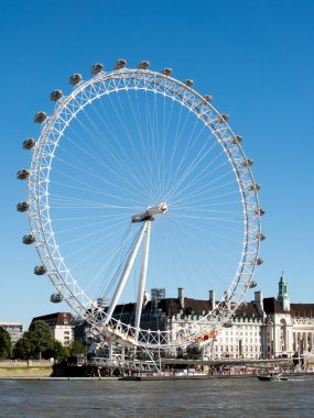 Londra/İngiltere - 15 Ağustos : Augu'da Londra'da London Eye'ın Görünümü