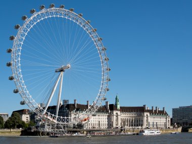 Londra/İngiltere - 15 Ağustos : Augu'da Londra'da London Eye'ın Görünümü