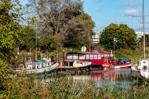 Sandwich Kent September Boote Auf Dem River Stour Sandwich Kent — Stockfoto