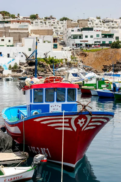 Lanzarote Isole Canarie Spagna Agosto Barca Pesca Lanzarote Isole Canarie — Foto Stock
