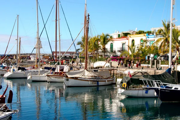 Puerto Del Mogan Gran Canaria Kanarische Inseln Februar Jachthafen Puerto — Stockfoto