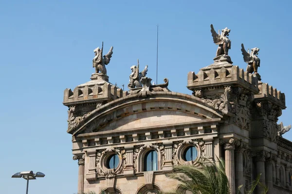 Barcelona Spain Europe June Ornate Roofline Barcelona June 2006 — Stock Photo, Image