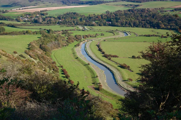 Floden Cuckmere Flyter Genom Sussex Countryside — Stockfoto