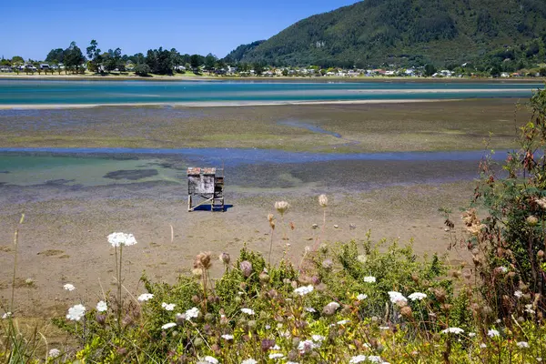 Alte Hölzerne Fischerhütte Auf Stelzen Der Bucht Von Kairua — Stockfoto