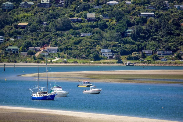 Kairua New Zealand აruari Båtar Vid Kairua Inlopp Nya Zeeland — Stockfoto