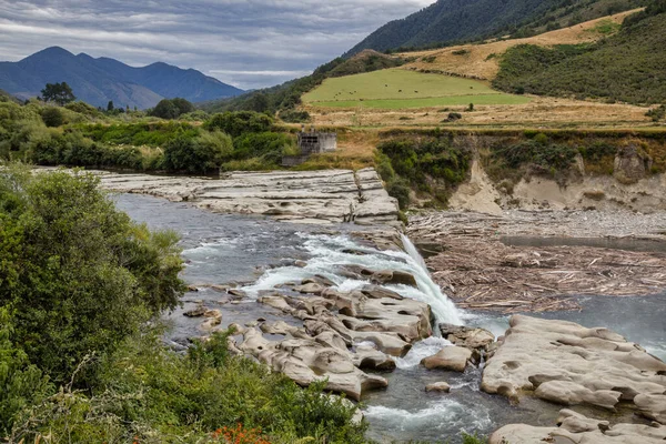 Vista Cachoeira Maruia Nova Zelândia — Fotografia de Stock