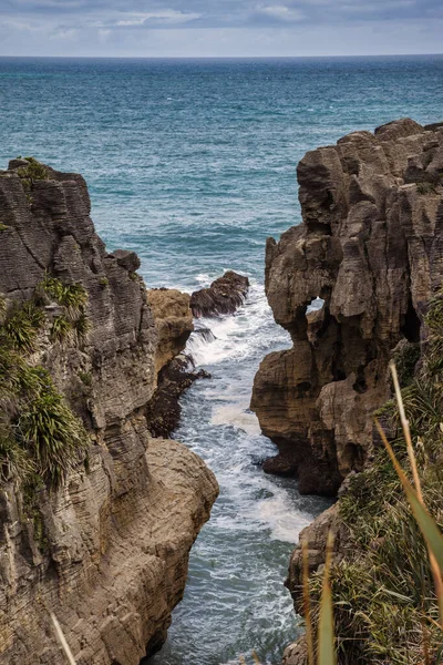 Rocce Del Pancake Vicino Punakaiki Nuova Zelanda — Foto Stock