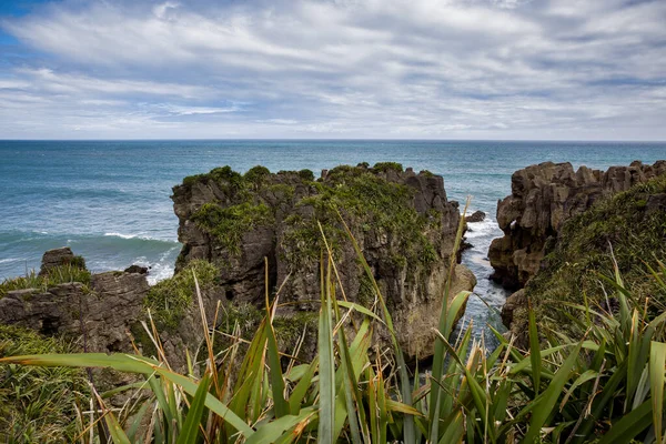 Naleśniki Pobliżu Punakaiki Nowej Zelandii — Zdjęcie stockowe