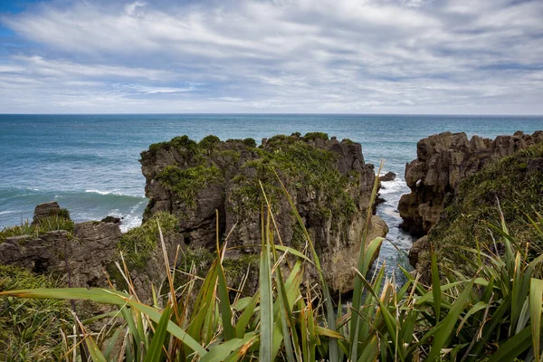 Rochers Crêpes Près Punakaiki Nouvelle Zélande — Photo