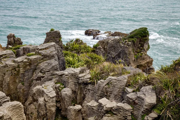 Блины Блины Возле Пунакаики Новой Зеландии — стоковое фото