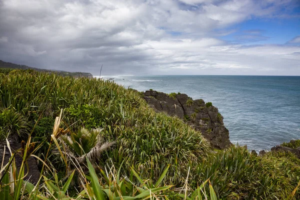 Naleśniki Pobliżu Punakaiki Nowej Zelandii — Zdjęcie stockowe