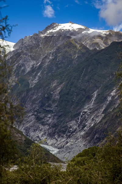 Vista Lejana Del Glaciar Franz Joseph Nueva Zelanda — Foto de Stock