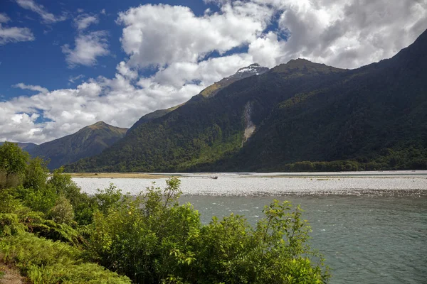 Malowniczy Widok Rzekę Jakuba Lecie Nowej Zelandii — Zdjęcie stockowe