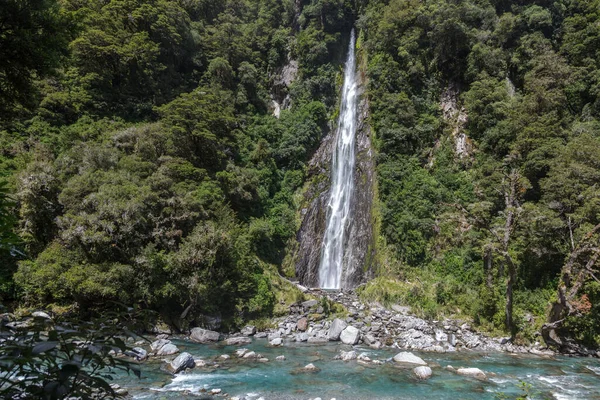 Szenischer Blick Auf Die Thunder Creek Falls Neuseeland — Stockfoto