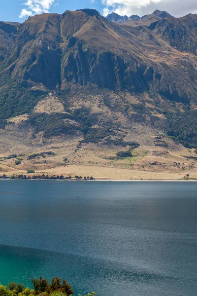 Vista Panorámica Del Lago Hawea Nueva Zelanda — Foto de Stock