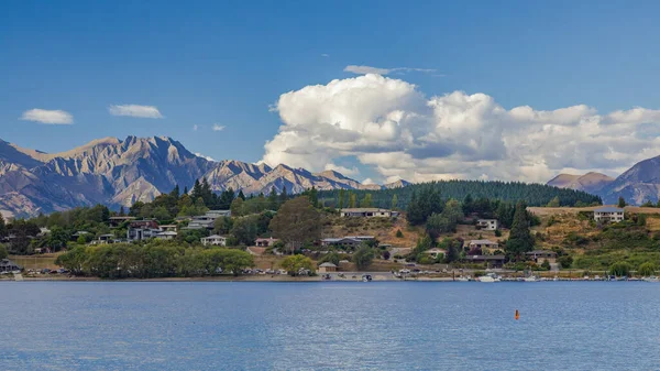 Blick Auf Eine Kleine Gemeinde Rande Des Lake Wanaka Der — Stockfoto