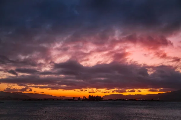 Sonnenuntergang Über Der Pilot Bay Neuseeland — Stockfoto