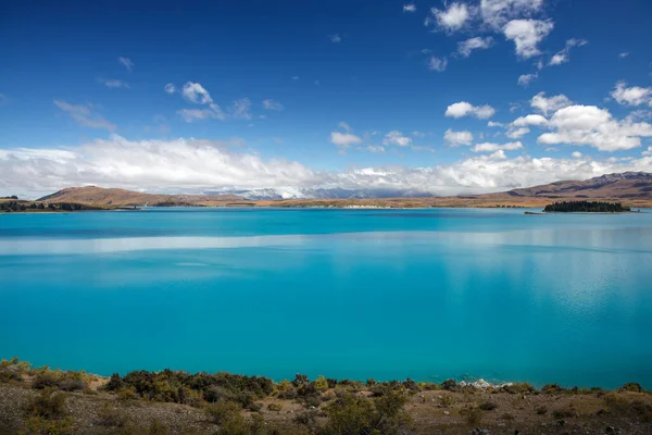 Vista Panorámica Del Colorido Lago Tekapo Nueva Zelanda — Foto de Stock