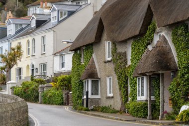 St. Mawes, Cornwall, 12 Mayıs 2021 'de St. Mawes, Cornwall' daki sazdan yapılmış binanın görüntüsü