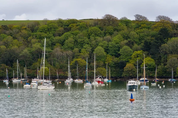 Mawes Cornwall Maj Łodzie Zacumowane Mawes Kornwalii Maja 2021 — Zdjęcie stockowe