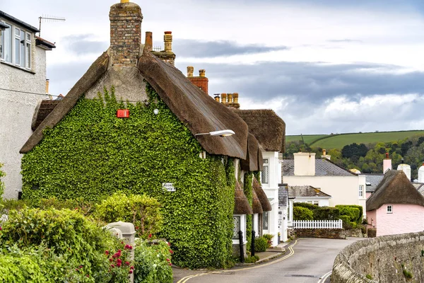 Mawes Cornwall Mai Ansicht Des Reetgedeckten Gebäudes Mawes Cornwall Mai — Stockfoto