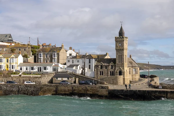 Porthleven Cornwall May Clock Tower Bickford Smith Institute Porthleven Cornwall — 스톡 사진