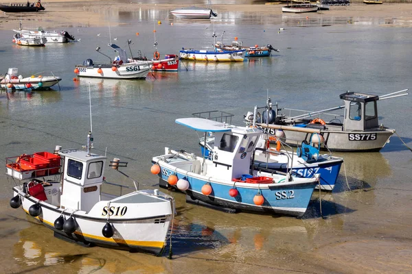 Ives Cornwall Storbritannien Maj Utsikt Över Båtar Vid Ives Cornwall — Stockfoto