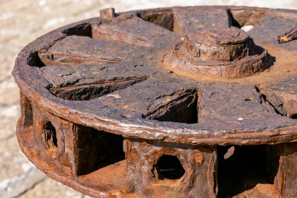 Ives Cornwall Reino Unido Mayo Old Rusty Windlass Capstan Ives —  Fotos de Stock