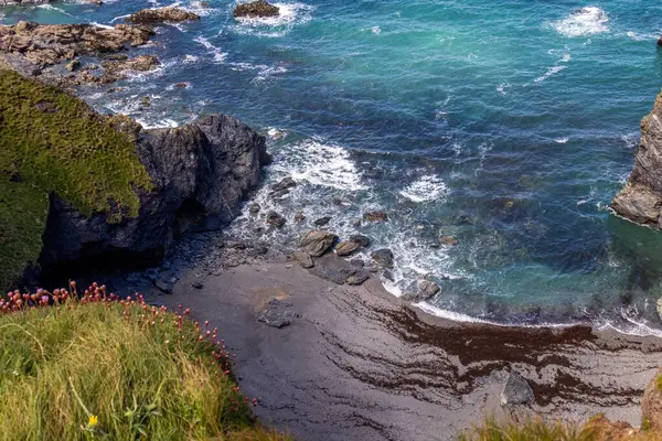 Vista Panorâmica Hells Mouth Perto Hayle Cornualha — Fotografia de Stock