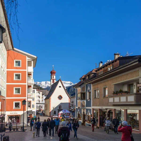 Ortisei Val Gardena Südtyrol Italien März Antonio Kapelle Ulrich Italien — Stockfoto